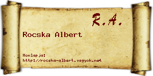 Rocska Albert névjegykártya