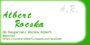 albert rocska business card